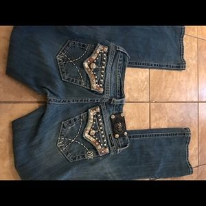 Miss Me Jeans with cow hide pockets